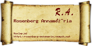 Rosenberg Annamária névjegykártya